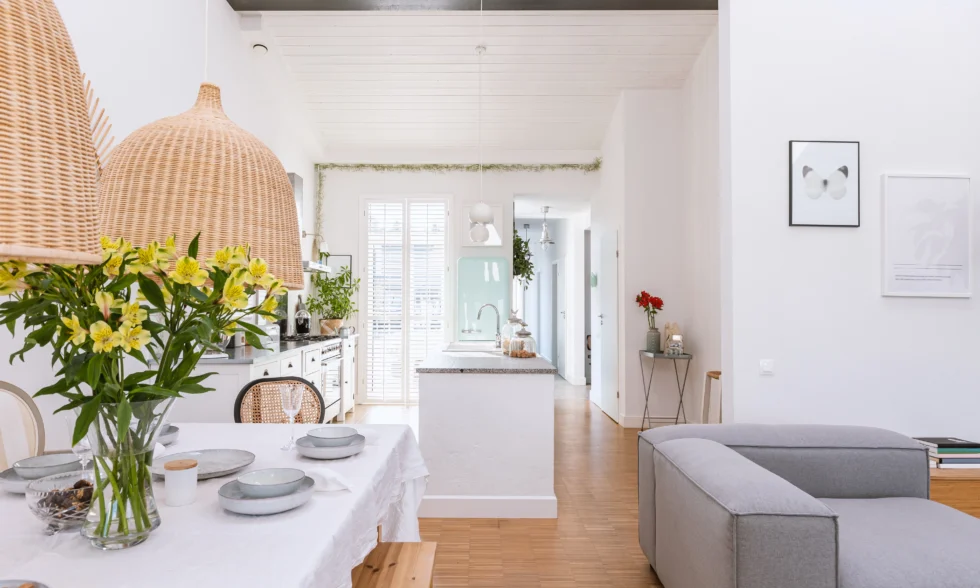 cocina abierta al salón